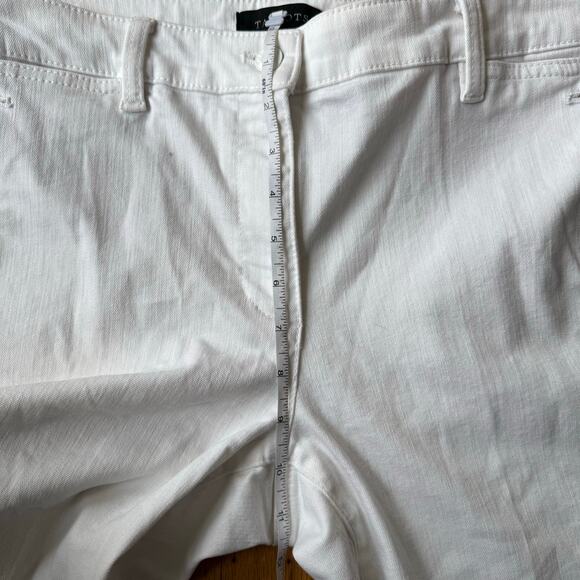 Talbots White Straight Leg Cropped Denim Pants Size 8 Casual Mature Coastal - Picture 4 of 8